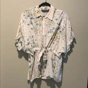 COPY - Zara, Floral Print Blouse, Medium